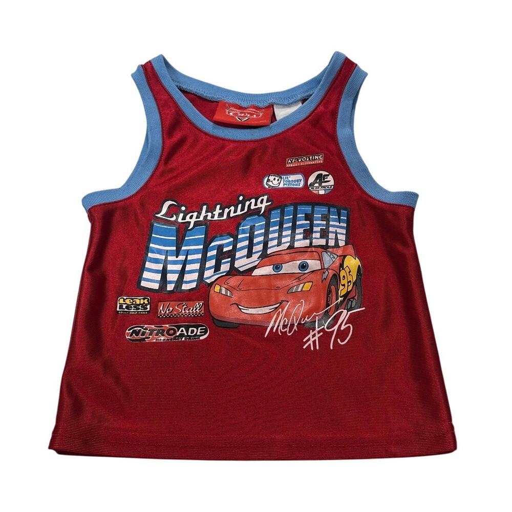 Disney Cars Vintage Y2k Lighting Mcqueen Baby Boy 12M Tank Top Character Fun